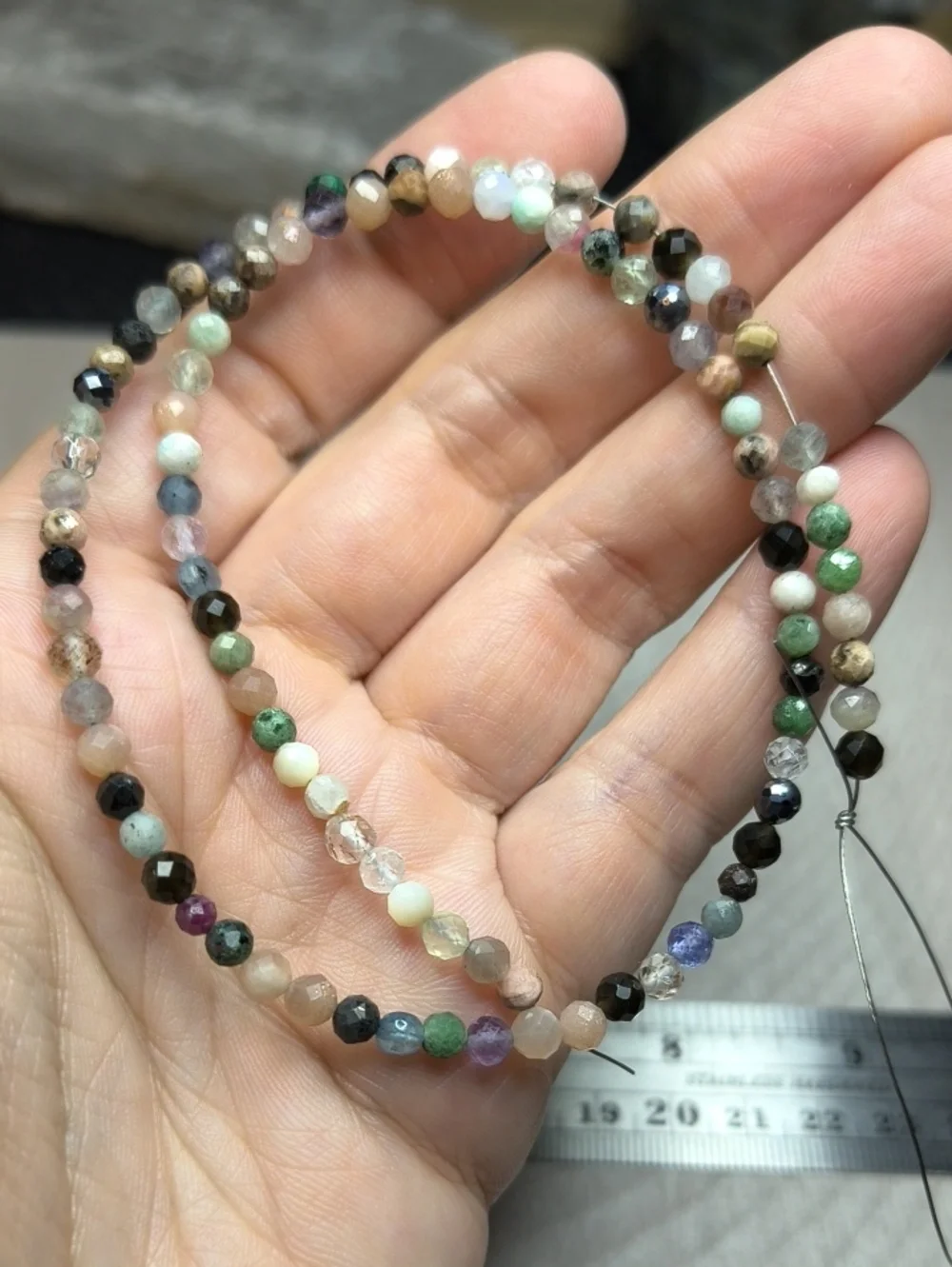 #6- 4mm Multi-Stone Faceted Bead 15inch Strand